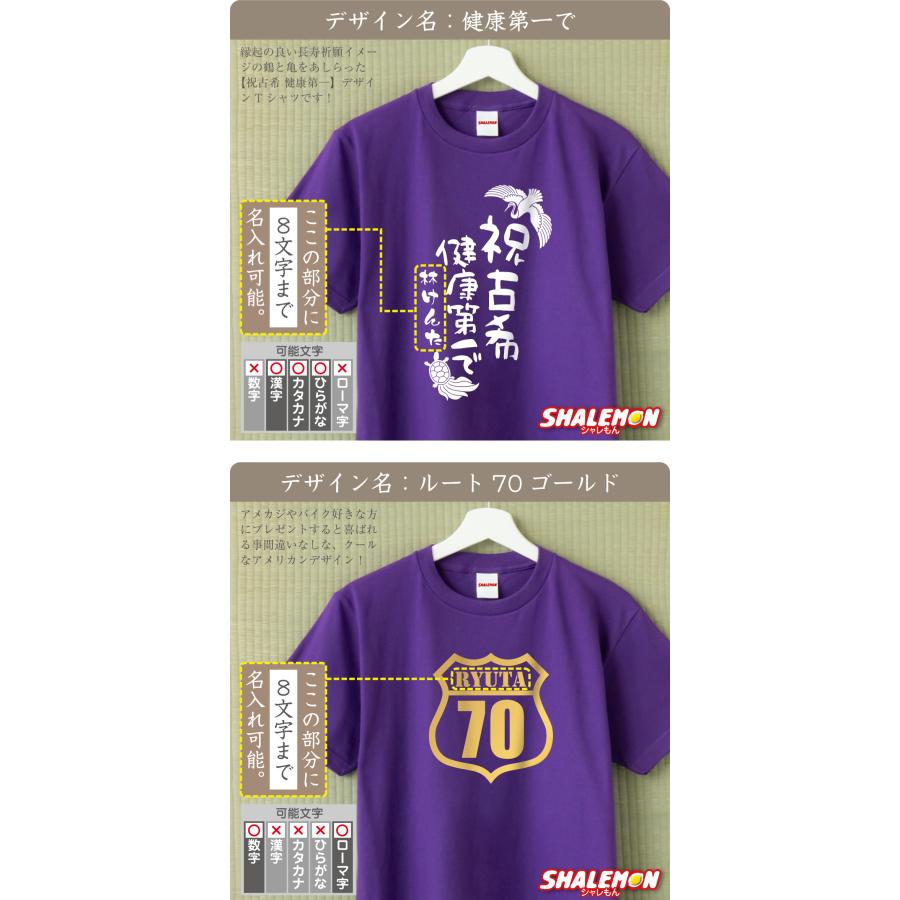 シャレもん 古希祝い 男性 女性 70歳 ( 名入れ Tシャツ お祝い 選べる