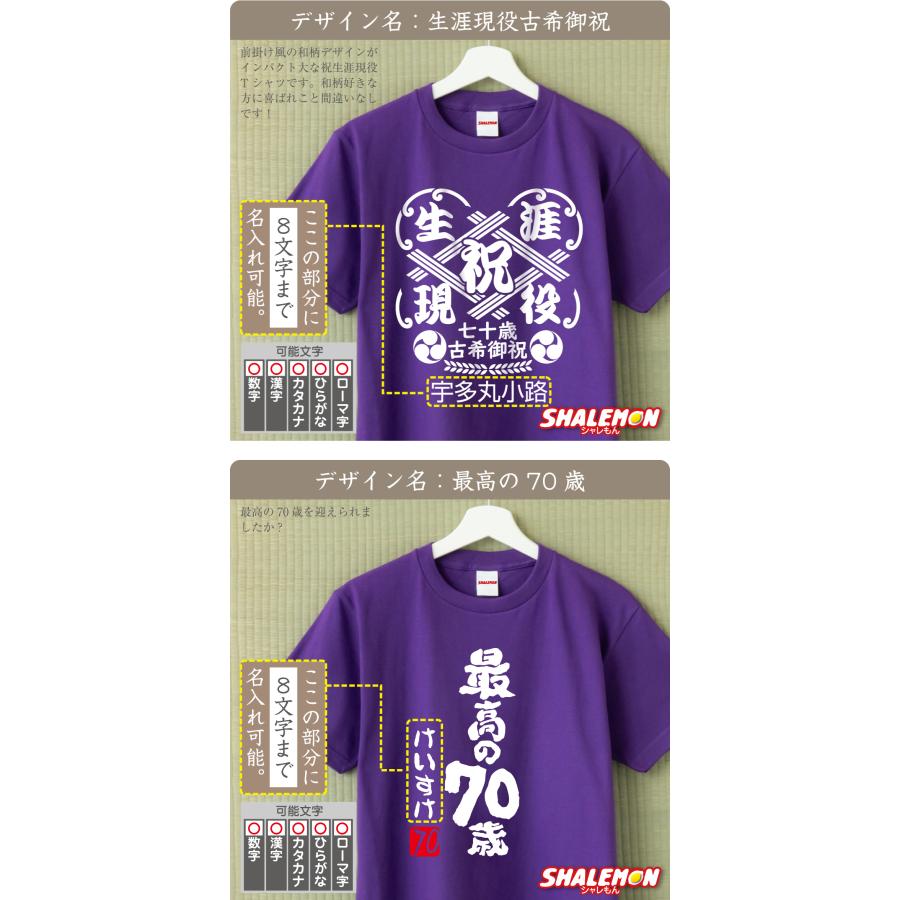 シャレもん 古希祝い 男性 女性 70歳 ( 名入れ Tシャツ お祝い 選べる