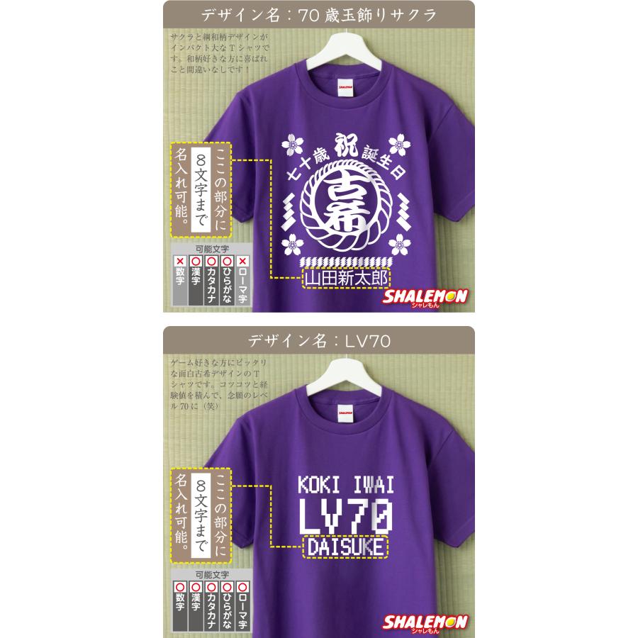 シャレもん 古希祝い 男性 女性 70歳 ( 名入れ Tシャツ お祝い 選べる