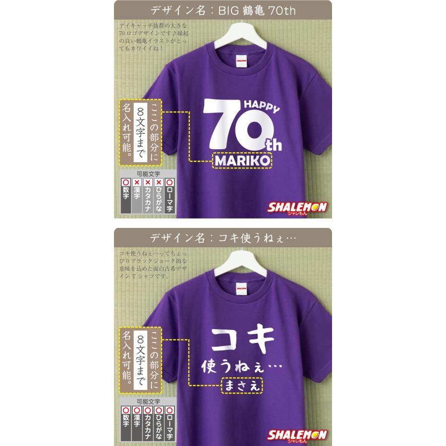 シャレもん 古希祝い 男性 女性 70歳 ( 名入れ Tシャツ お祝い 選べる