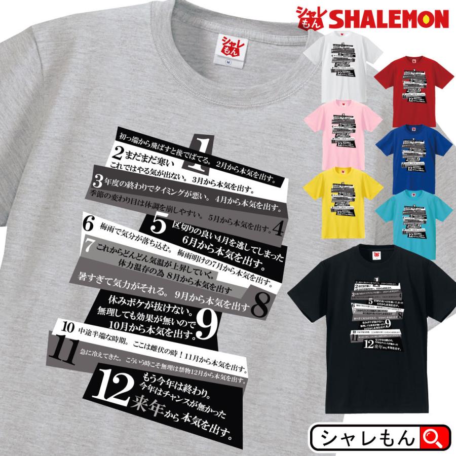 シャレもん おもしろTシャツ ネタ サプライズ ( 来月から本気だす
