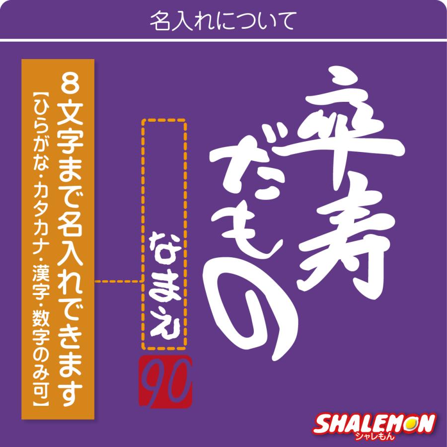シャレもん 卒寿祝い Tシャツ 名入れ ( 卒寿だもの 赤落款 )( 90