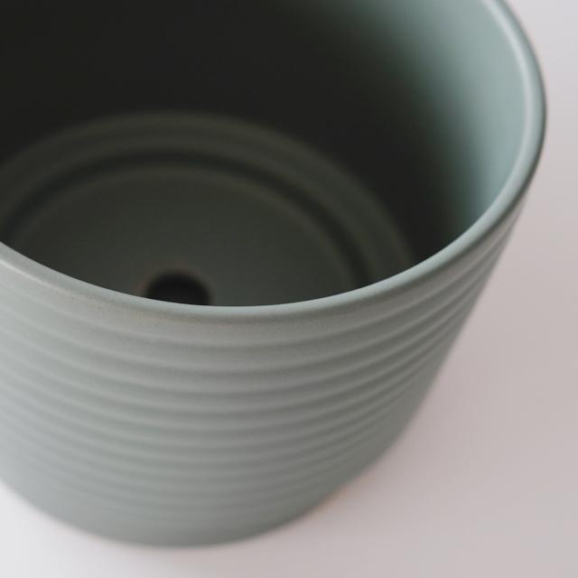 AALTO【 tall 】15cm×15cm 植木鉢 受皿付 5号 シンプル グリーン