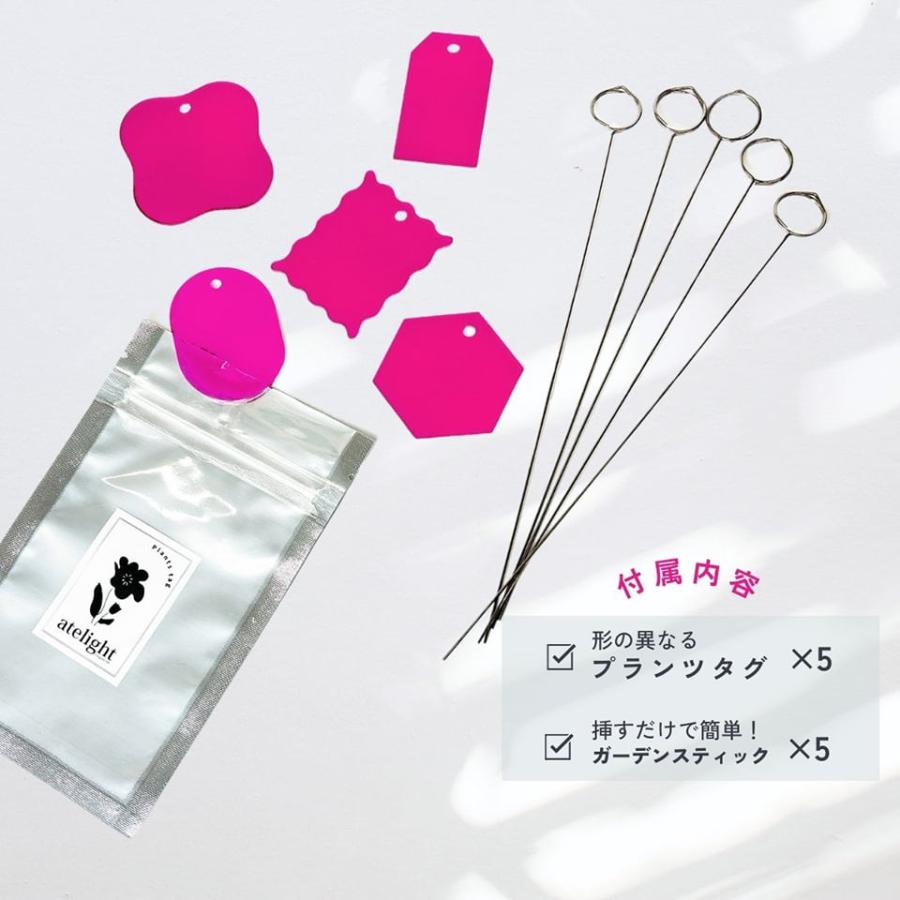 ACRYLIC TAG【ホワイト】5枚入 スティック付 プランツタグ 園芸ラベル