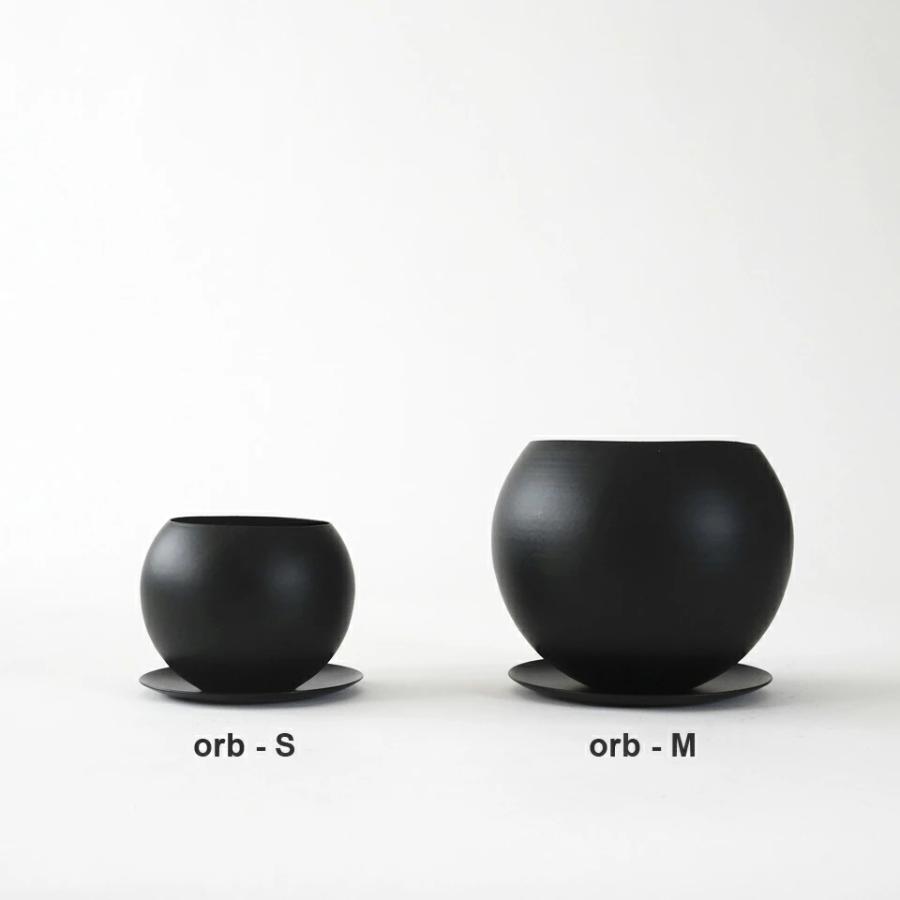 BLACK IRON POT【 orb（オーブ）】Mサイズ 黒 植木鉢 ブラックアイアン