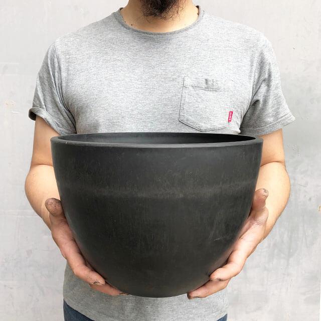 BLACK PLASTIC POT【BOWL TYPE】30cm×21cm 黒 プラ鉢 7号 植木鉢