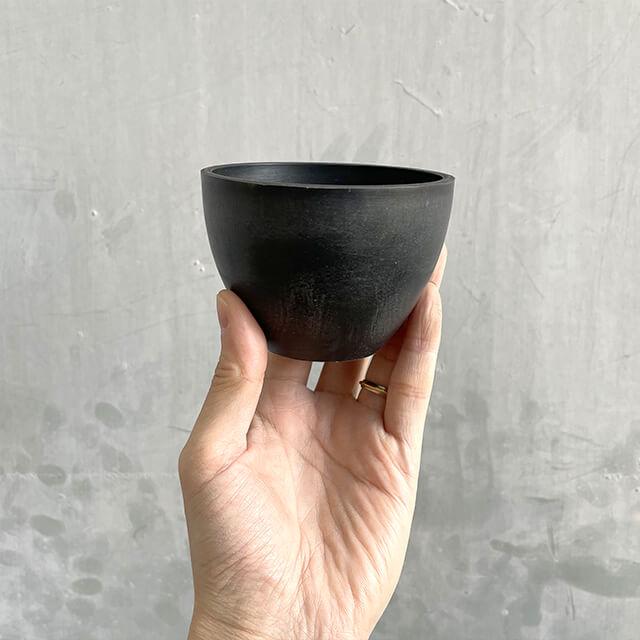 5個セット】BLACK PLASTIC POT【BOWL TYPE】9cm×6.5cm 黒 プラ鉢 3号