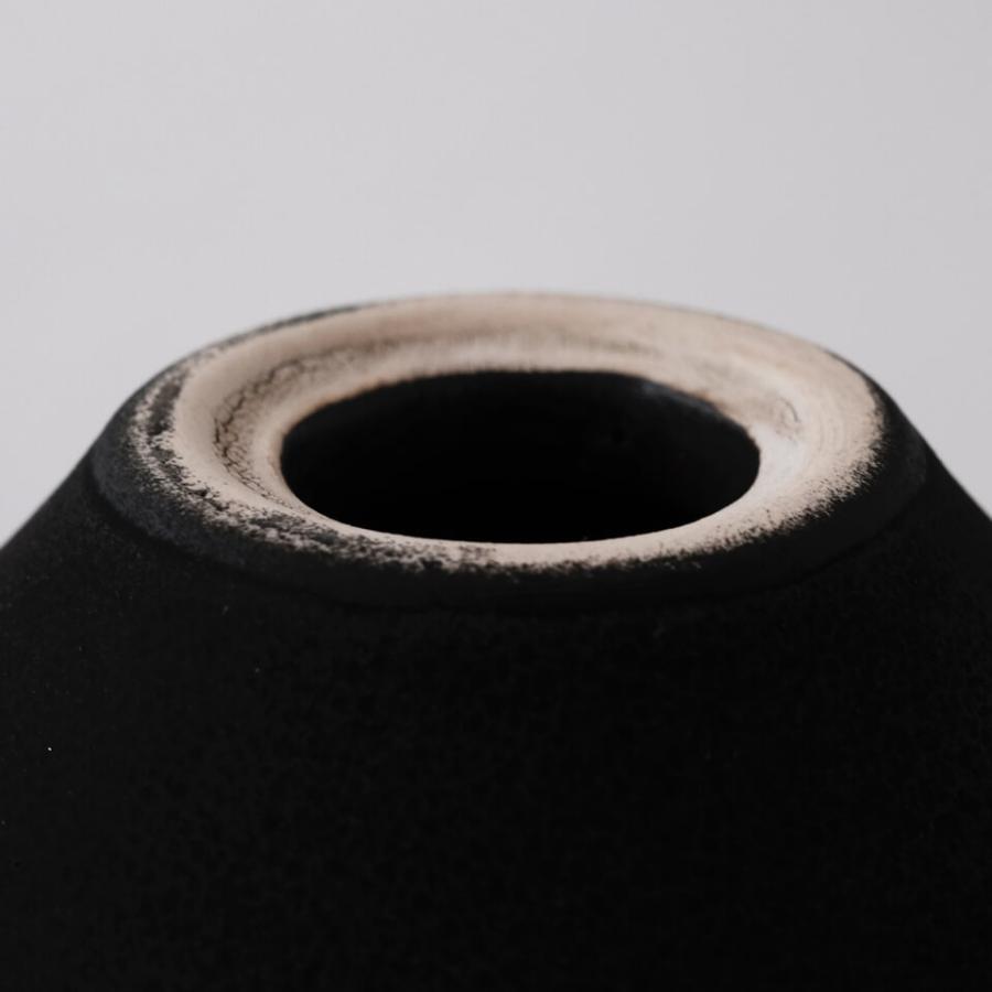 HINOKI【 GIZA 】BLACK Φ11cm×H7.5cm 3.5号 植木鉢 美濃焼 陶磁器 梅花