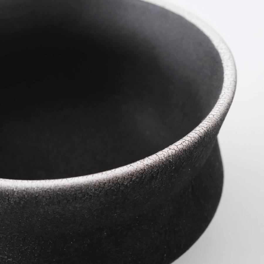 黒い陶器の中型植木鉢 HINOKI【 GIZA 】BLACK Φ11cm×H7.5cm 3.5号 植木鉢 美濃焼 陶磁器 梅花