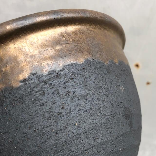 KAMIYAMA【金彩中深 -L-】ROUND POT 17cm×11.5cm 5号 かみ山陶器