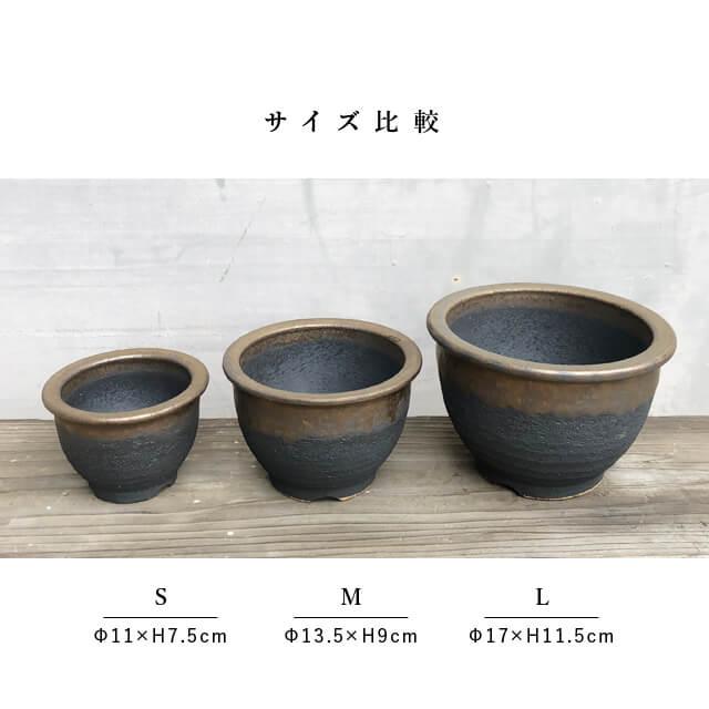 KAMIYAMA【金彩中深 -L-】ROUND POT 17cm×11.5cm 5号 かみ山陶器