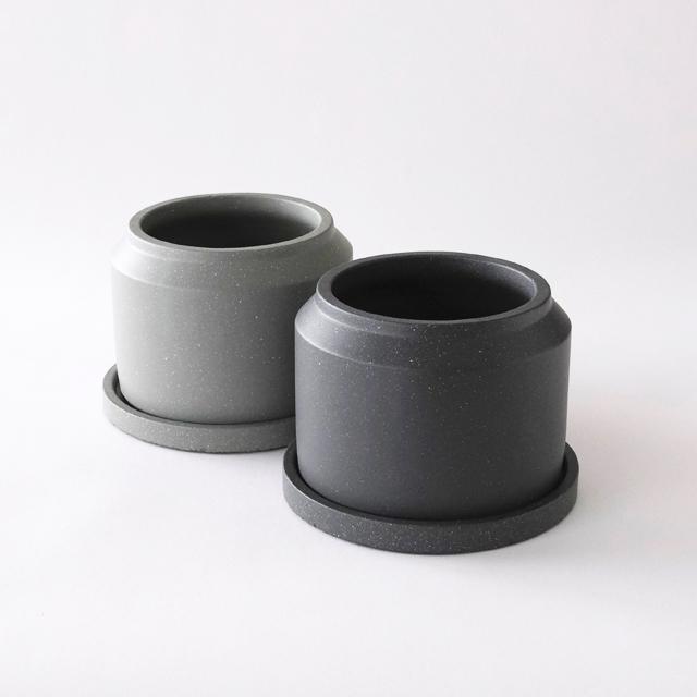 CIMENT【 short 】φ15×H11cm 植木鉢 受皿付 5号 シンプル 陶器