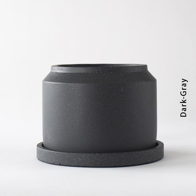 CIMENT【 short 】φ15×H11cm 植木鉢 受皿付 5号 シンプル 陶器