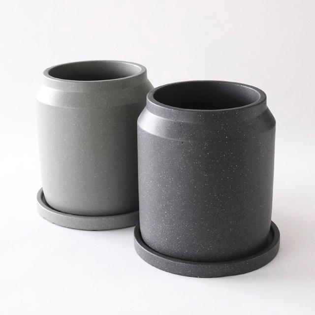 CIMENT【 tall 】φ15.5×H17cm 植木鉢 受皿付 5号 シンプル 陶器