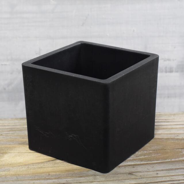 5個セット】BLACK PLASTIC POT【CUBE TYPE】10cm×9cm 黒 プラ鉢 3号