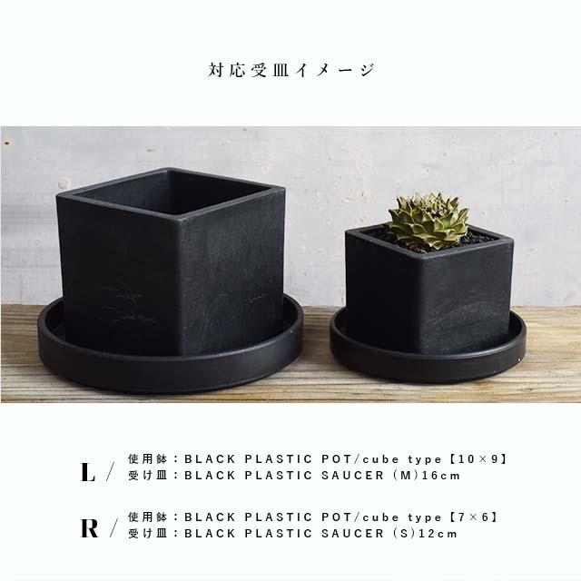 5個セット】BLACK PLASTIC POT【CUBE TYPE】7.5cm×6.5cm 黒 プラ鉢 3号