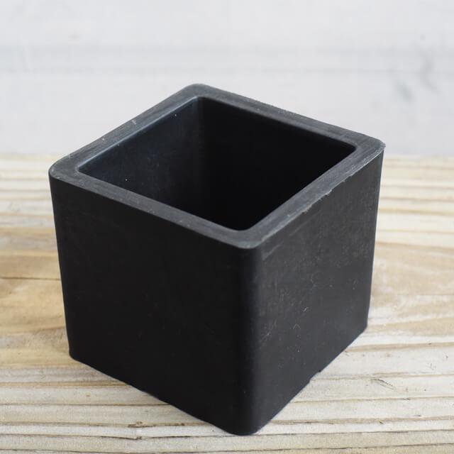 5個セット】BLACK PLASTIC POT【CUBE TYPE】7.5cm×6.5cm 黒 プラ鉢 3号