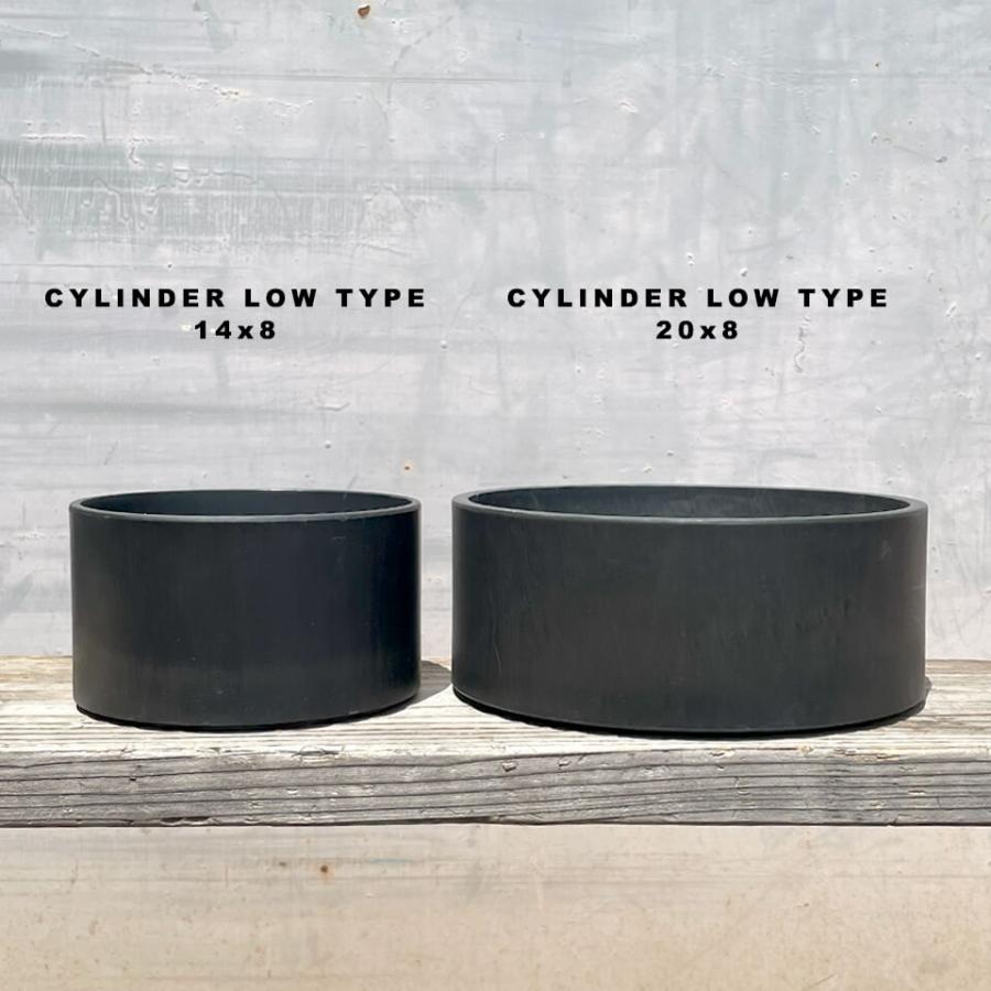 BLACK PLASTIC POT【CYLINDER LOW TYPE】14cm×8cm 黒 プラ鉢 5号