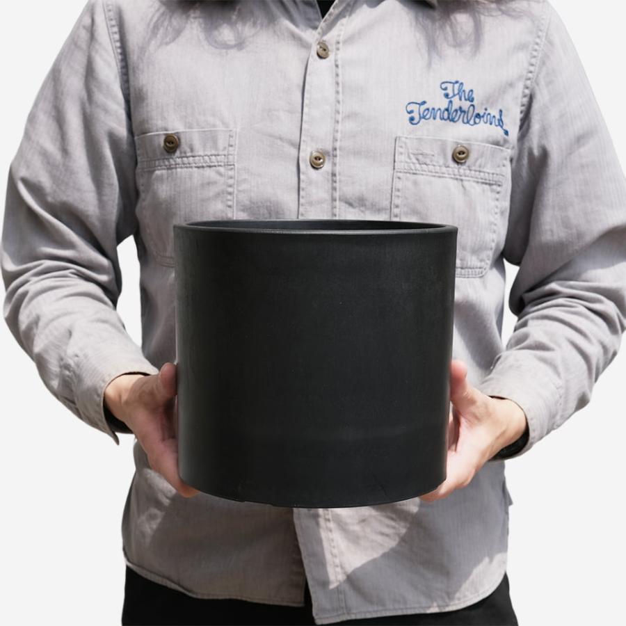 BLACK PLASTIC POT【CYLINDER TYPE】20cm×18cm 黒 プラ鉢 7号 植木鉢