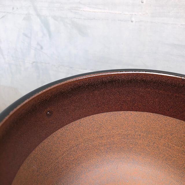 伝市鉢 コウロ型【丹波黒】5号 植木鉢 陶器 丹波立杭焼 市野伝市窯