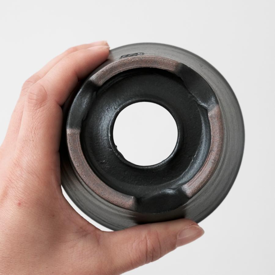 伝市鉢 中深型【ブラック】3号 Φ9.5×H4.5cm 植木鉢 陶器 丹波立杭焼