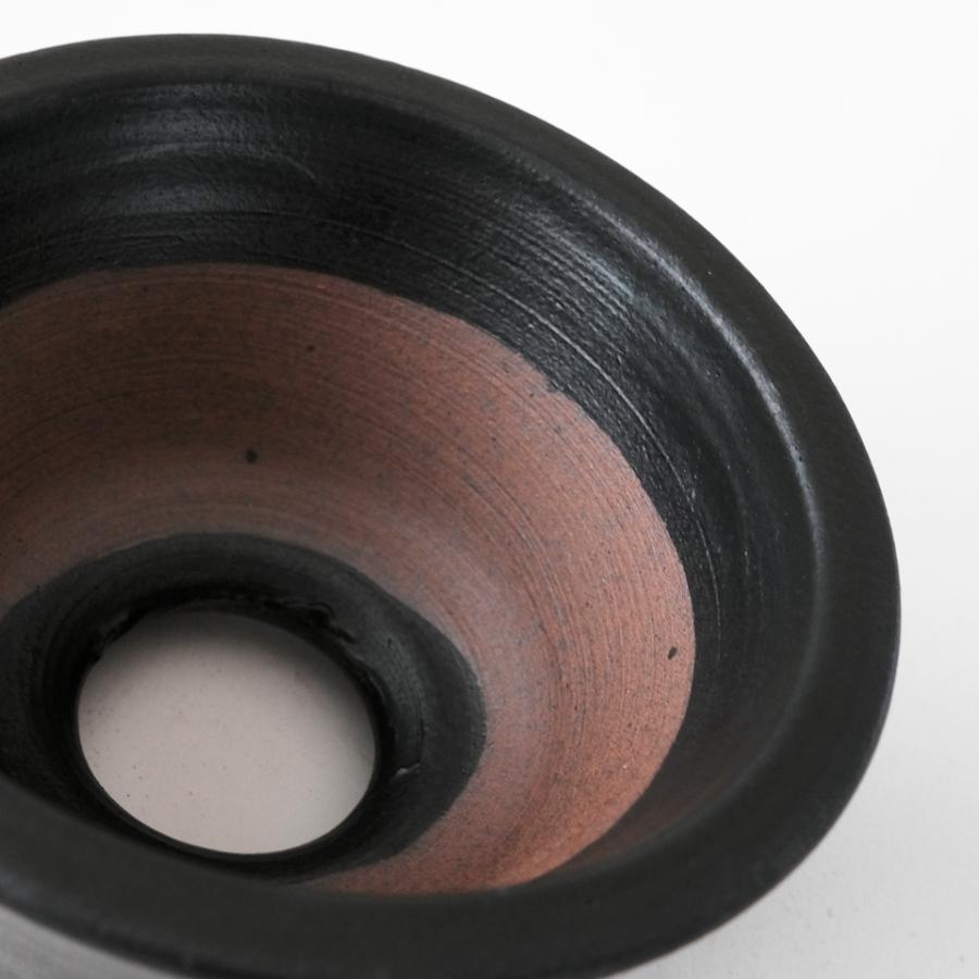 伝市鉢 中深型【ブラック】3号 Φ9.5×H4.5cm 植木鉢 陶器 丹波立杭焼