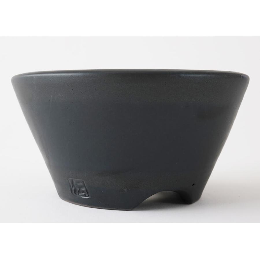 伝市鉢 中深型【ブラック】4号 Φ12×H6cm 植木鉢 陶器 丹波立杭焼 市野