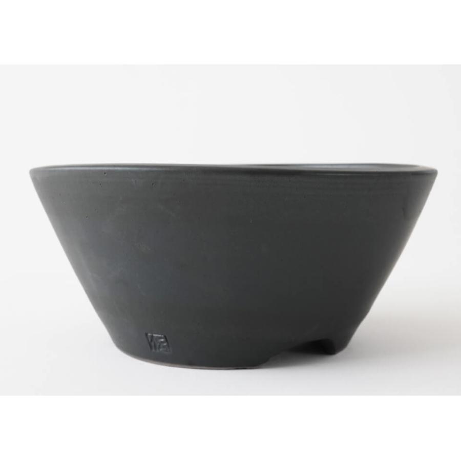 伝市鉢 中深型【ブラック】6号 Φ18×H8cm 植木鉢 陶器 丹波立杭焼 市野