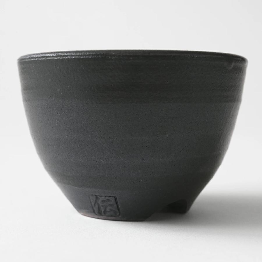伝市鉢 コウロ型【ブラック】2.5号 植木鉢 陶器 丹波立杭焼 市野伝市窯