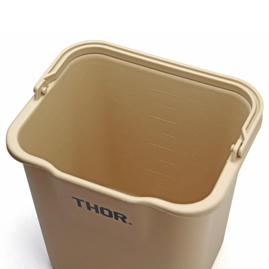 THOR（ソー） THOR／QUADRATE BUCKET【4.7L】バケツ 四角 スクエア 持ち手 プラスチック TRUST おしゃれ ...