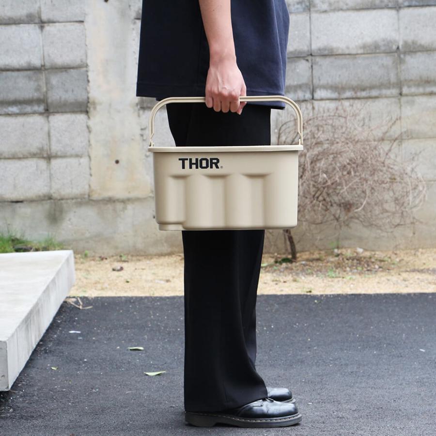 THOR／QUADRATE BUCKET【9.5L】バケツ 四角 スクエア 持ち手 プラスチック TRUST ソー おしゃれ かっこいい ...