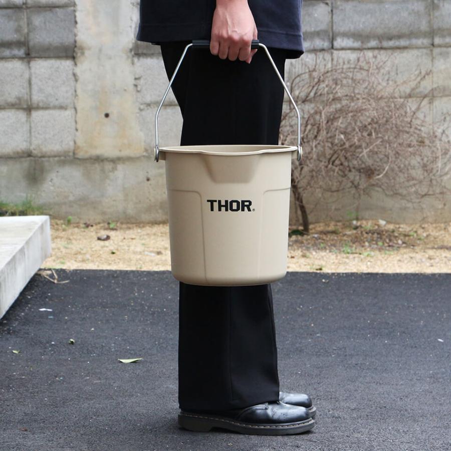 THOR／ROUND BUCKET【10L】バケツ 丸型 筒型 目盛り 持ち手 プラスチック TRUST ソー おしゃれ かっこいい ...