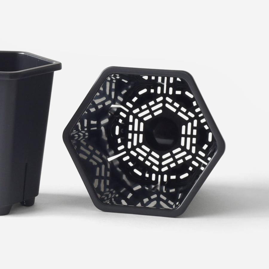 Hexa Pot 4号／植木鉢 スリット鉢 サークリング防止 通気 排水 作業