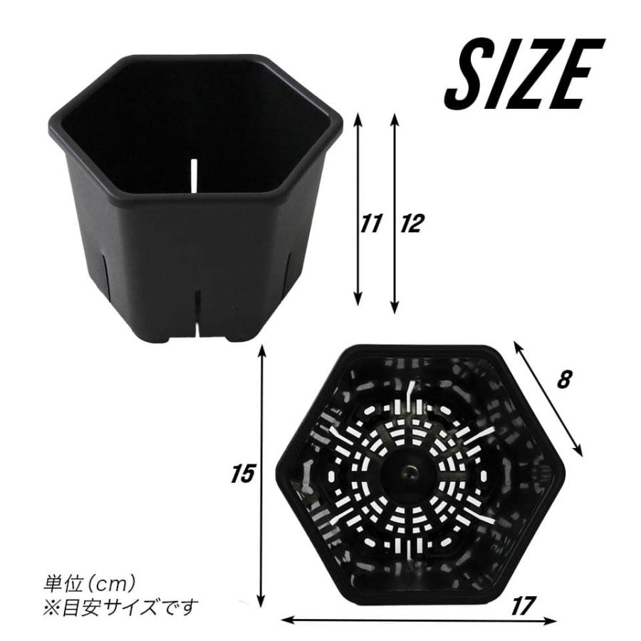 Hexa Pot 5号／植木鉢 スリット鉢 サークリング防止 通気 排水 作業
