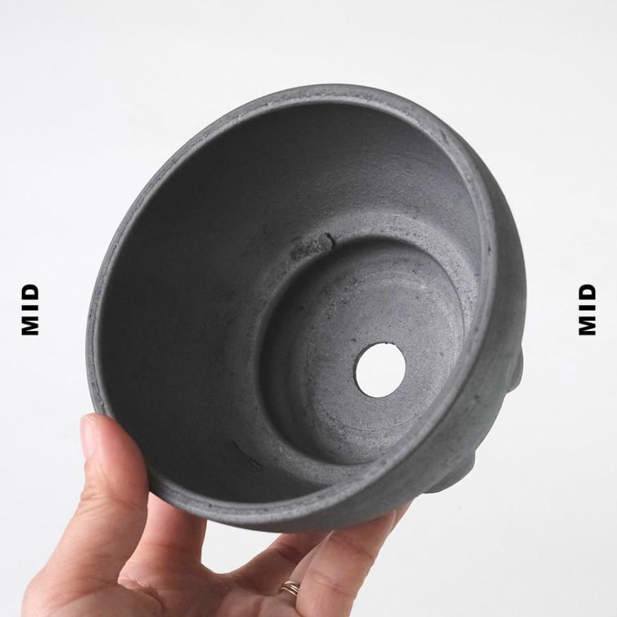 SMOKED POT【Tシリーズ 】4号 Φ12cm 陶器 植木鉢 深鉢 浅鉢 いぶし鉢