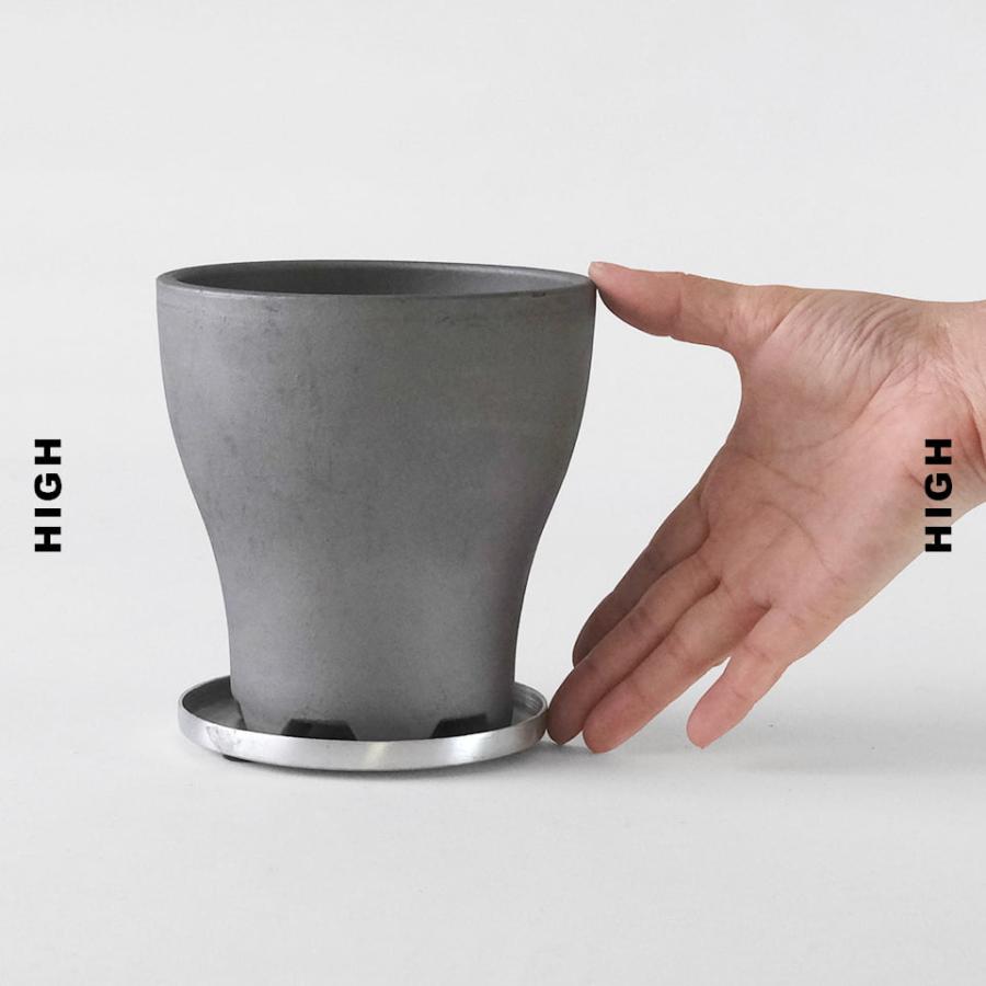 SMOKED POT【Tシリーズ 】4号 Φ12cm 陶器 植木鉢 深鉢 浅鉢 いぶし鉢