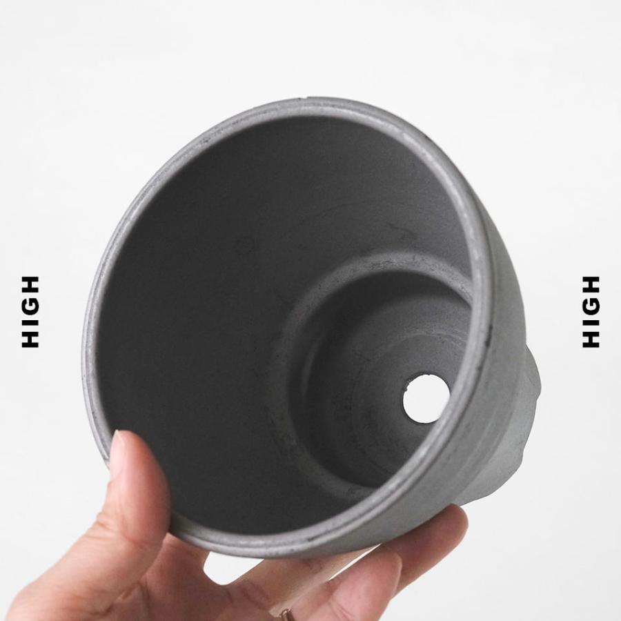 SMOKED POT【Tシリーズ 】4号 Φ12cm 陶器 植木鉢 深鉢 浅鉢 いぶし鉢