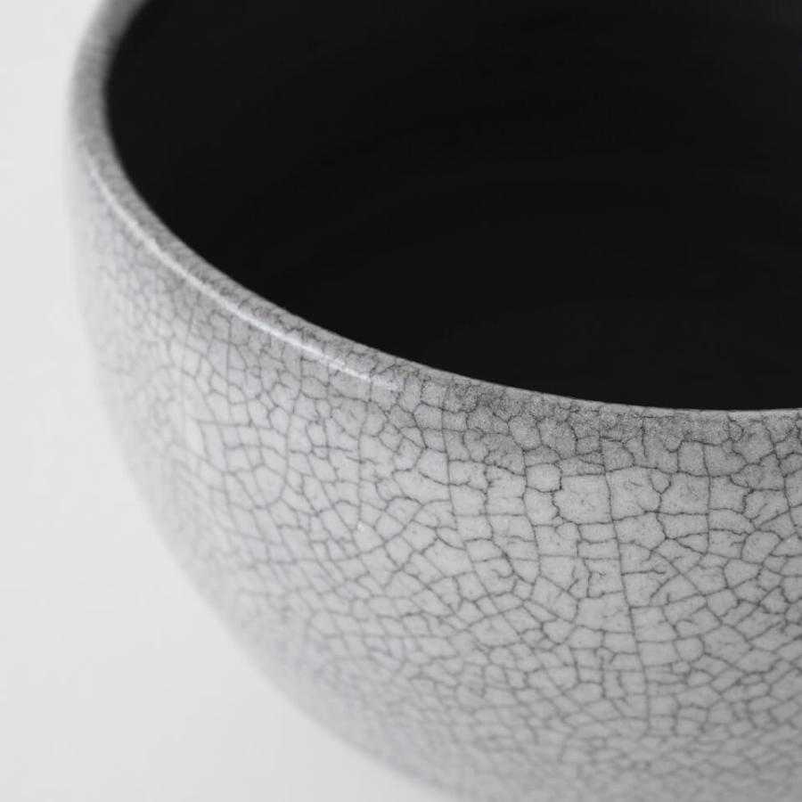 KAMIYAMA 白マット貫入【丸鉢】φ12.5cm×H9cm 4号 植木鉢 陶器 ボウル