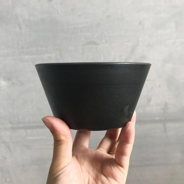 5個セット】BLACK PLASTIC POT【LOW TYPE】12cm×6cm 黒 プラ鉢 4