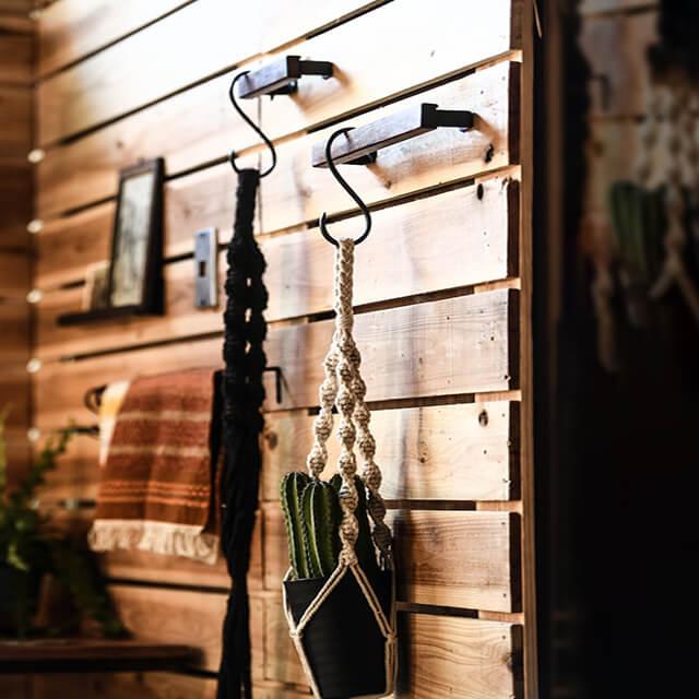 マクラメ ハンギング【グレー ナイロン】 No.64560 ナイロン パラ