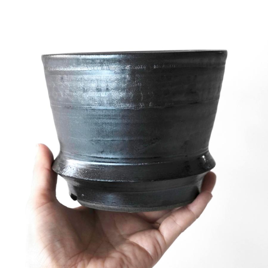 KAMIYAMA -MANGAN- RIM【M】 φ12cm×9.5cm マンガン釉 リム型 4号