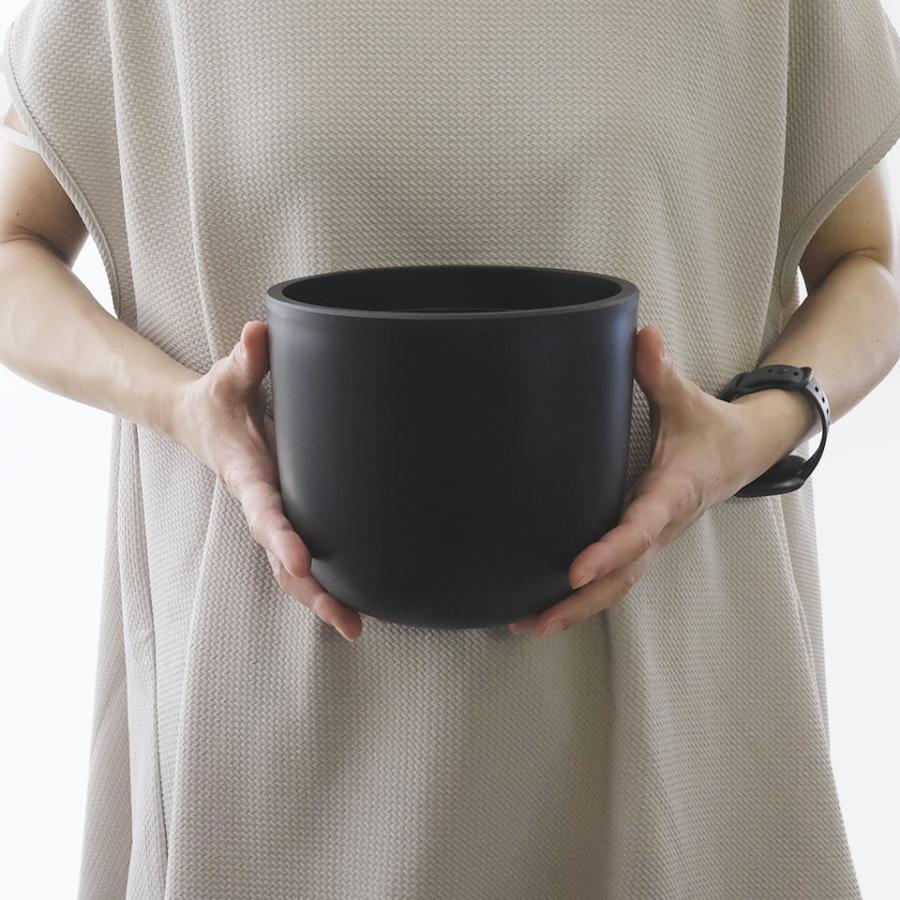ディスプレイ用壺・マットブラック色 Maceta PlasticPot／BowlLong【Size9】Φ166mm×H145mm 内径150mm マセタ