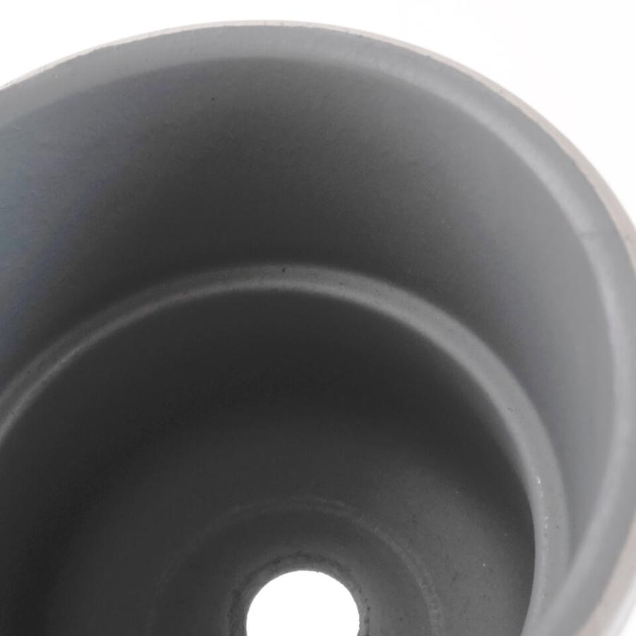 SMOKED POT【 菊鉢 】5号 Φ16cm×H14cm 陶器 植木鉢 いぶし鉢 燻し焼 銀