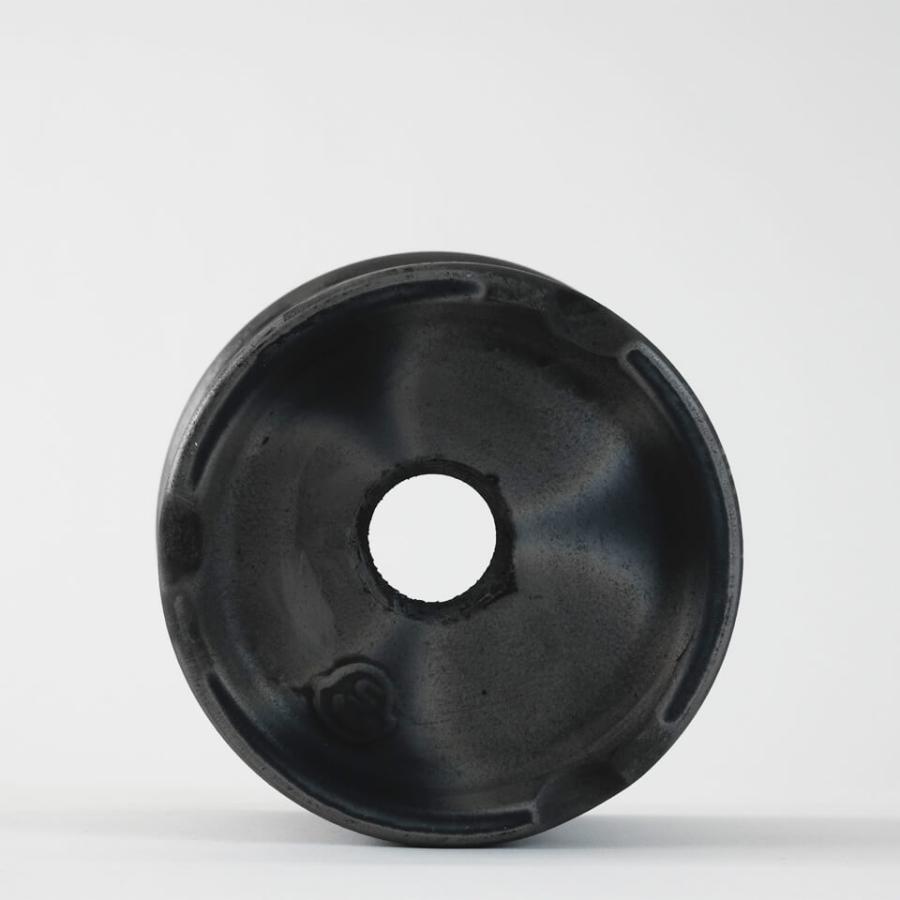 SMOKED POT【 菊鉢 】5号 Φ16cm×H14cm 陶器 植木鉢 いぶし鉢 燻し焼 銀