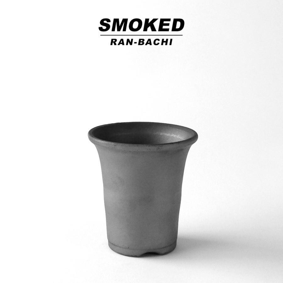 SMOKED POT【 ラン鉢 】3号 Φ9.5cm×H10.5cm 陶器 植木鉢 いぶし SMOKED POT【 ラン鉢 】3号 Φ9.5cm×H10.5cm 陶器 植木鉢 いぶし
