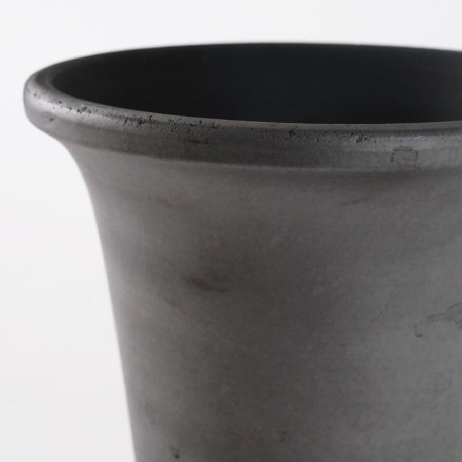 SMOKED POT【 ラン鉢 】3号 Φ9.5cm×H10.5cm 陶器 植木鉢 いぶし鉢 燻し