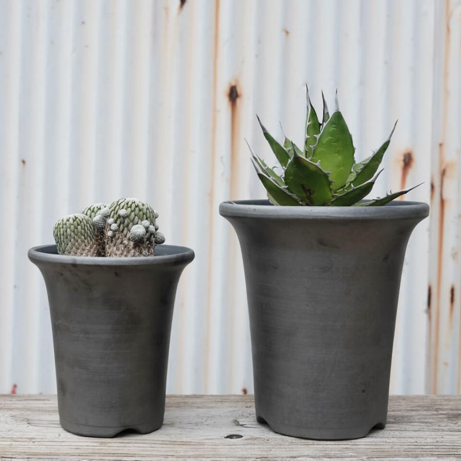 SMOKED POT【 ラン鉢 】5号 Φ16cm×H18cm 陶器 植木鉢 いぶし鉢 SMOKED POT【 ラン鉢 】5号 Φ16cm×H18cm 陶器 植木鉢 いぶし鉢