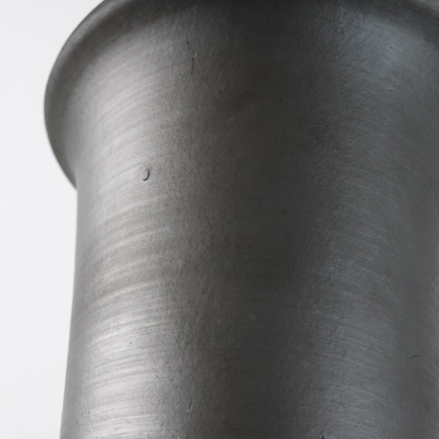 SMOKED POT【 ラン鉢 】5号 Φ16cm×H18cm 陶器 植木鉢 いぶし鉢 燻し焼