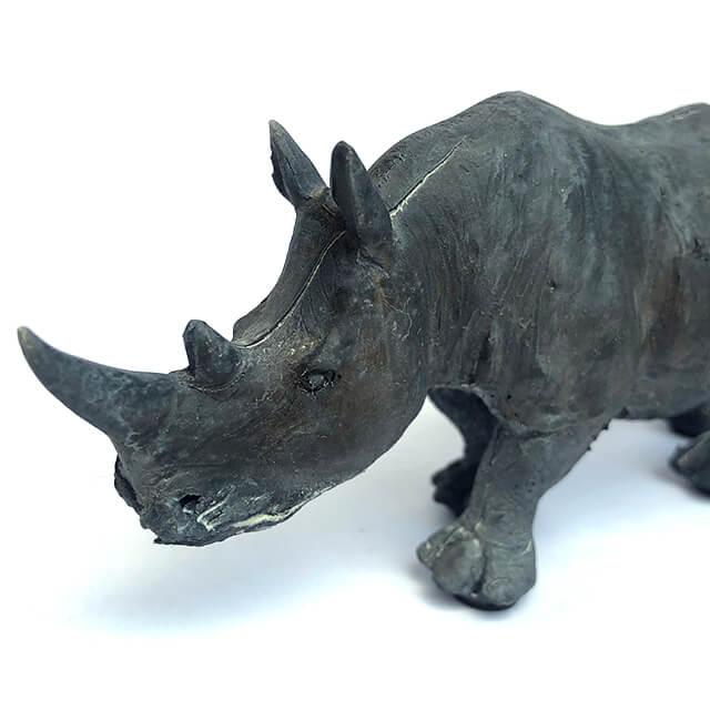 オブジェ オーナメント【サイ】犀 動物 ガーデニング 置物 シンプル