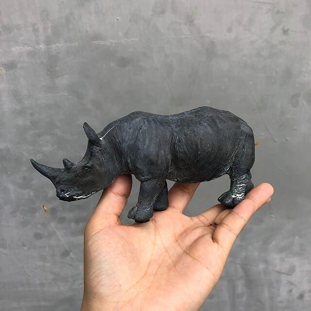 オブジェ オーナメント【サイ】犀 動物 ガーデニング 置物 シンプル